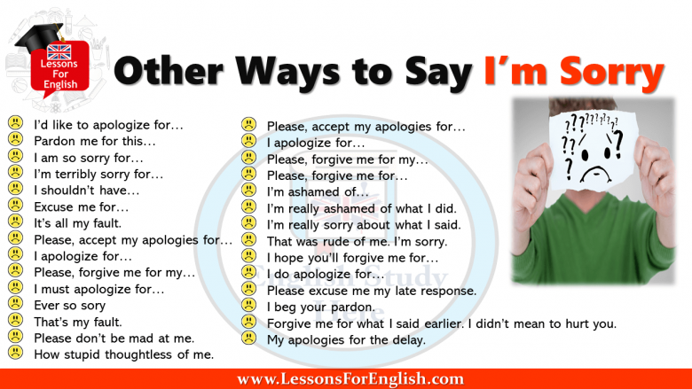 Another Word For Sorry In English