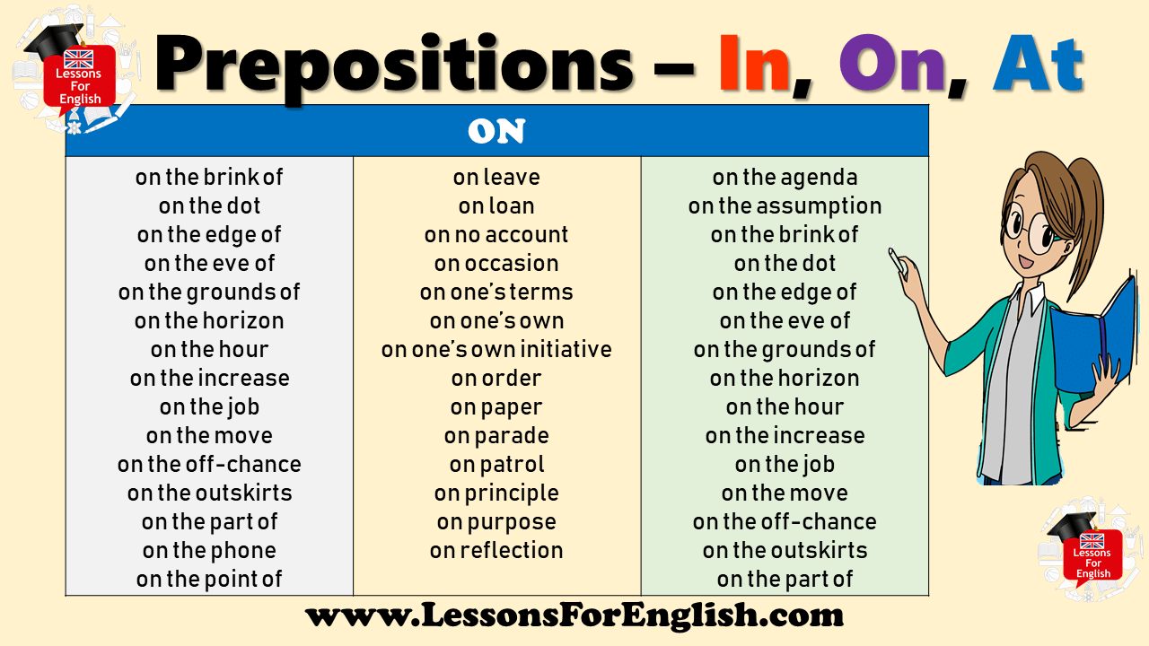 Prepositions – On