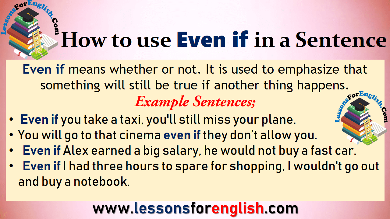 How to use Even if in a Sentence Archives - Lessons For English