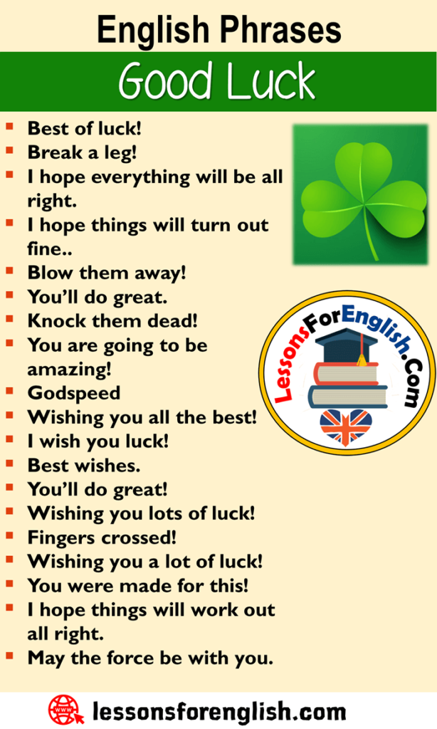 Of Luck Phrase Meaning