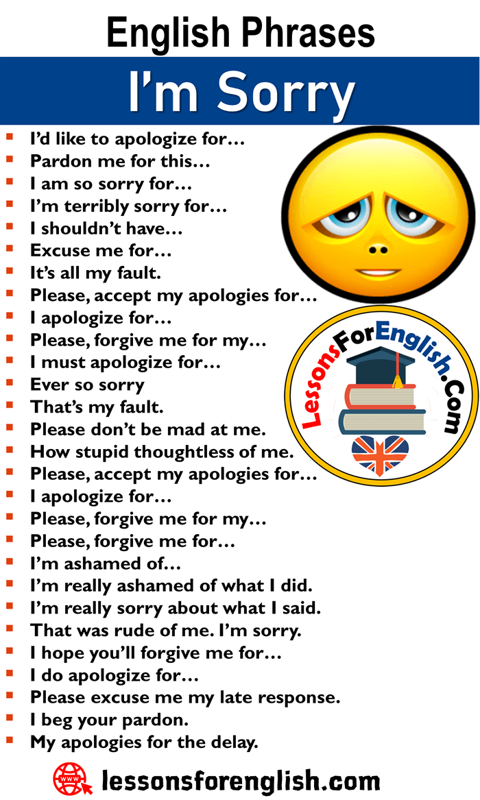 English Phrases - I’m Sorry