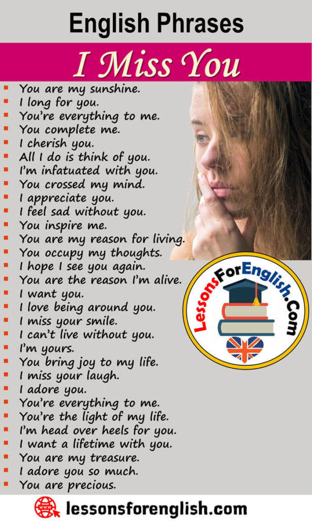English Phrases Say I Miss You Lessons For English