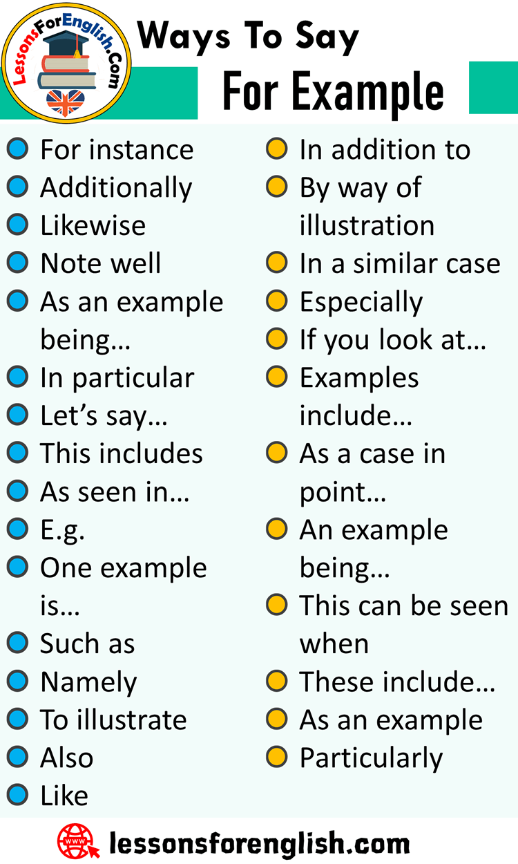 Ways To Say For Example English  Phrases  Examples 