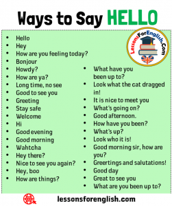 +30 Ways to Say HELLO in English - Lessons For English