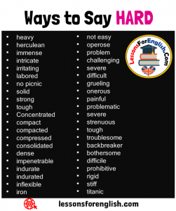 42 Ways to Say HARD in English - Lessons For English