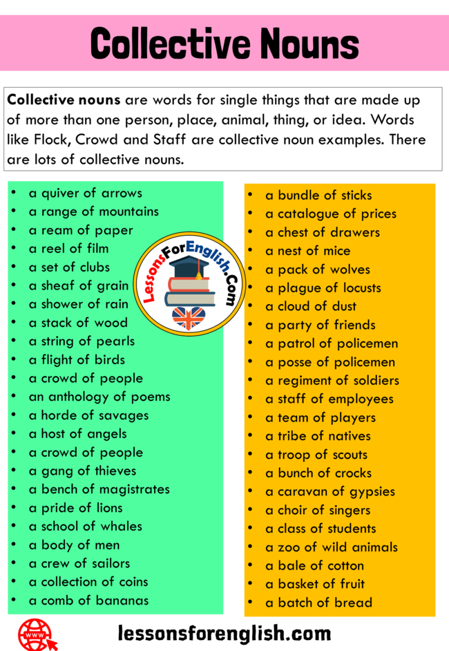 What is Collective Noun? Definition and Example Sentences Lessons For