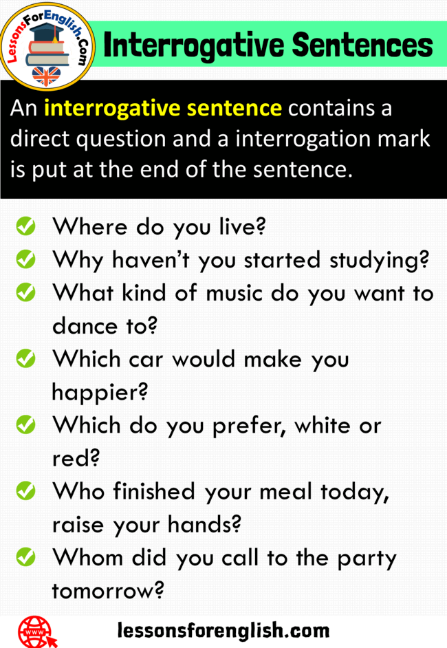 interrogative sentence definition and examples