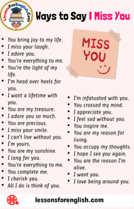 Different Ways to Say I Miss You, English Phrases Examples - Lessons ...