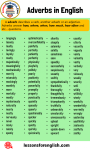 Adverb Definition and 100 Examples wit Sentences - Lessons For English