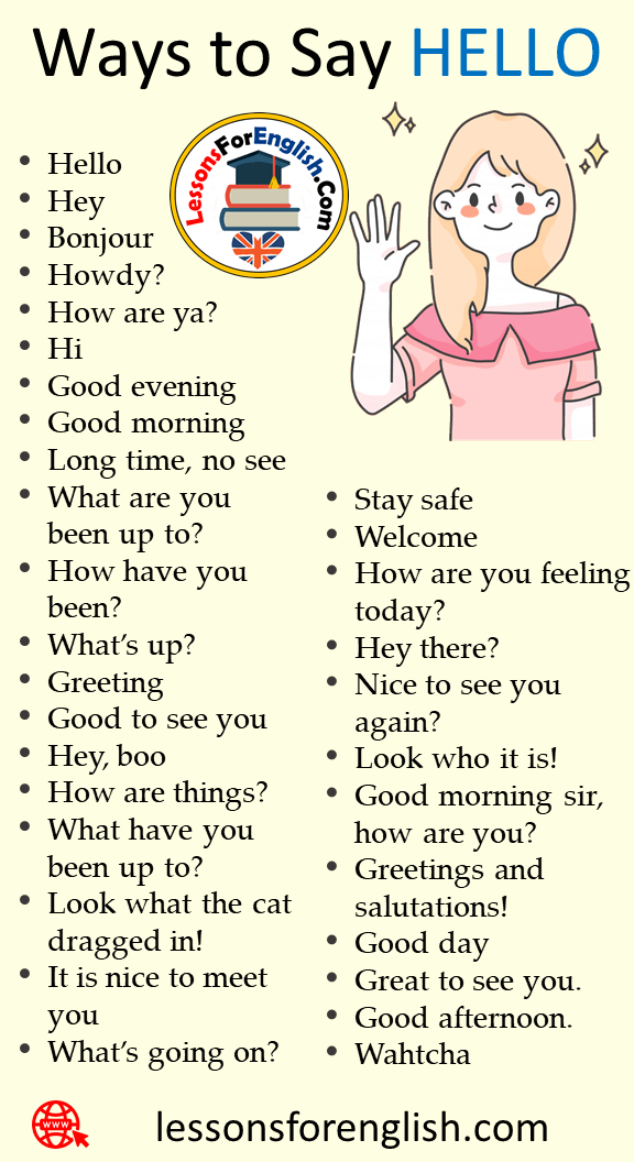 30 Ways to Say HELLO in Speaking - Lessons For English