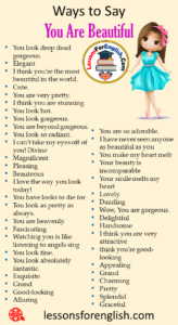 40 Ways to Say You Are Beautiful in Speaking Phrases - Lessons For English