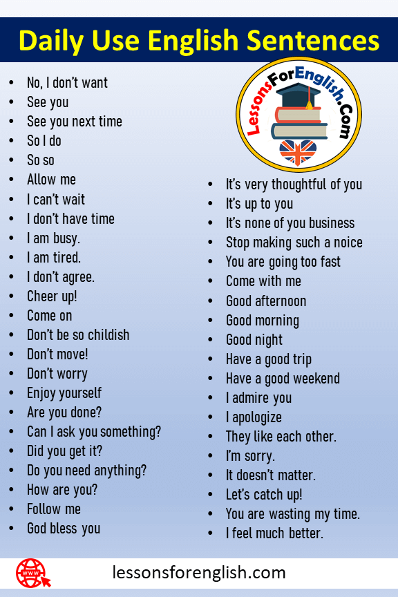 Daily deals english sentences