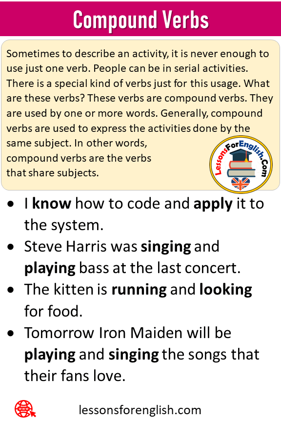 Compound Subject Compound Verbs And Examples Lessons For English