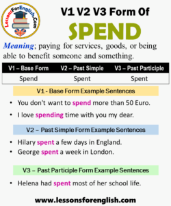 Past Tense Of Spend, Past Participle Form of Spend, Spend Spent Spent ...