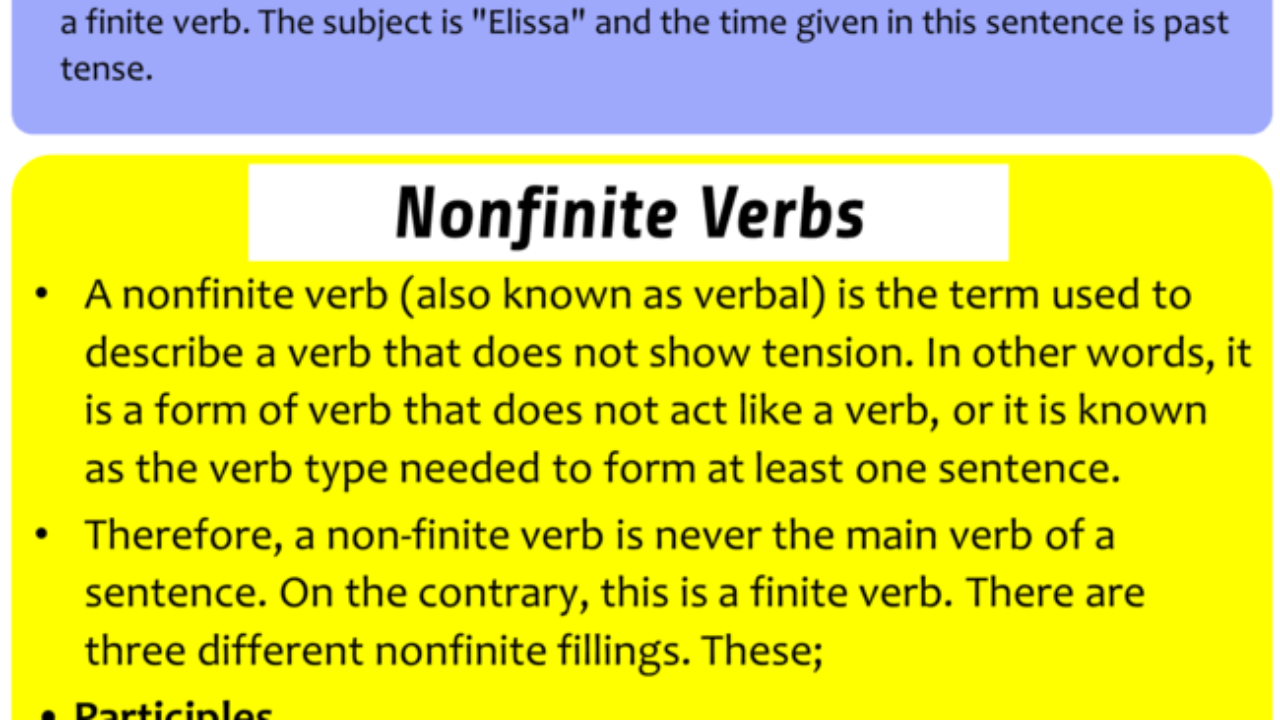 Finite Verbs: Explanation and Examples