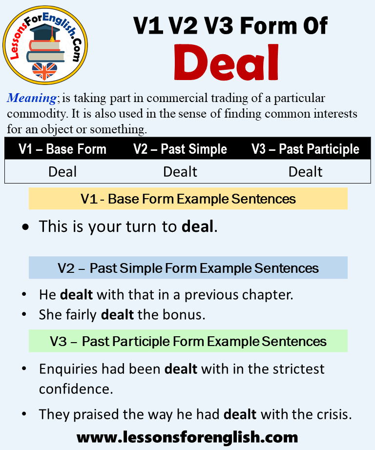 Past Tense Of Deal, Past Participle Form of Deal, Deal Dealt Dealt ...