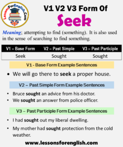 irregular past tense of seek